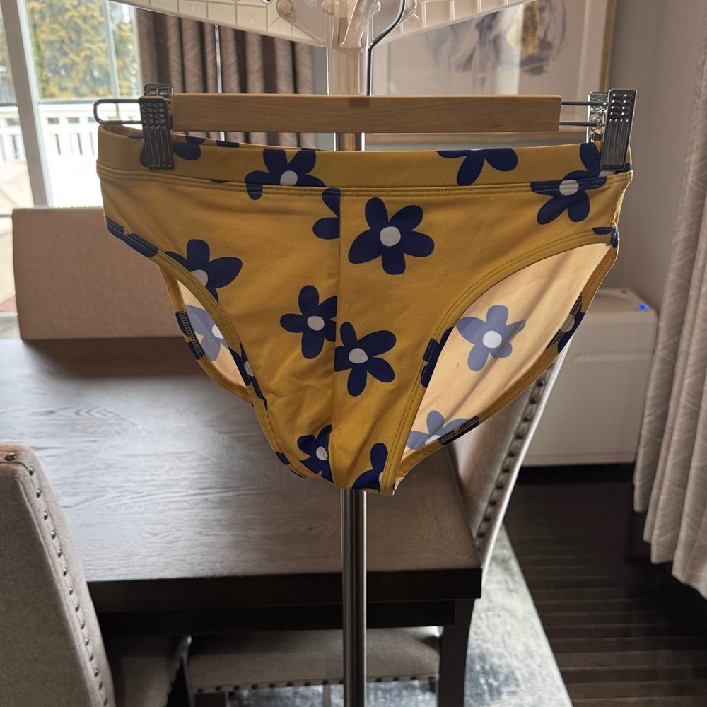 ASOS Yellow and Blue Floral Men's Swim Briefs